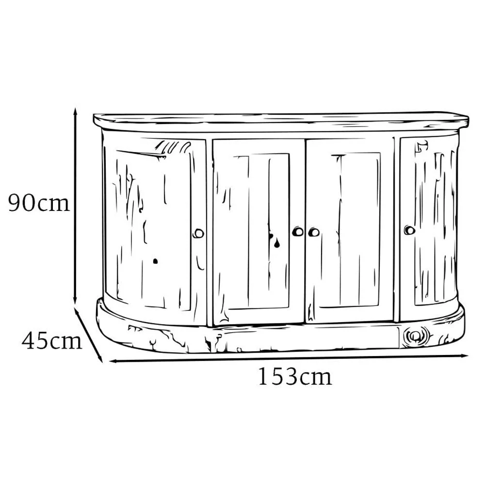 Bowood Large Curved Sideboard - Image 2