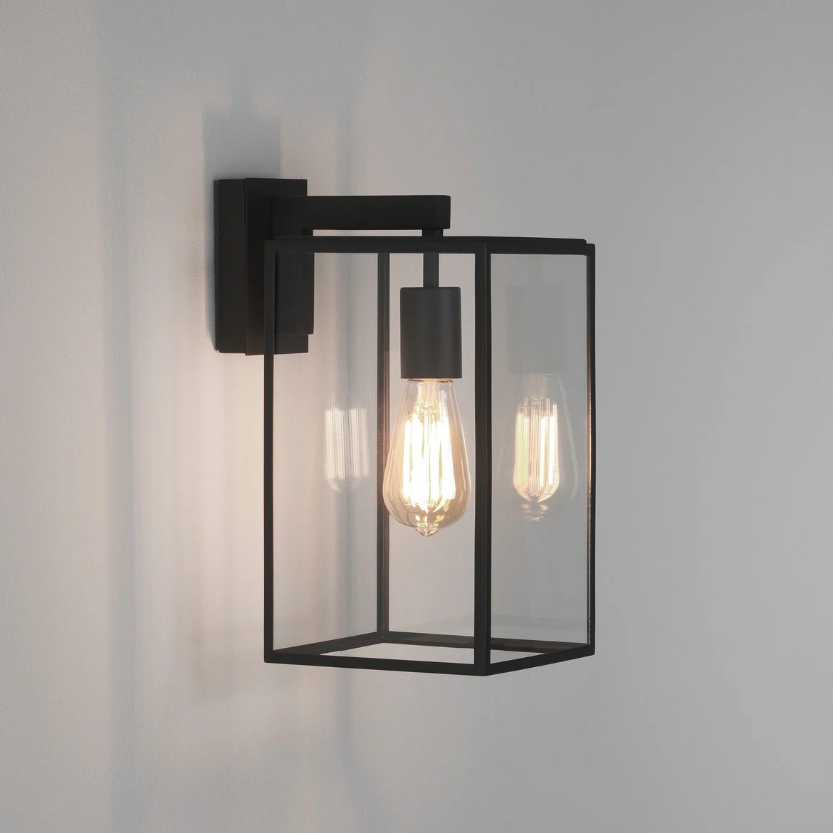 Box Outdoor Wall Lantern 270/350/450 IP23 - Matt Black - Image 2
