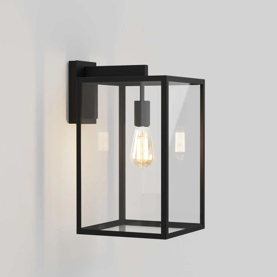 Box Outdoor Wall Lantern 270/350/450 IP23 - Matt Black - Image 3
