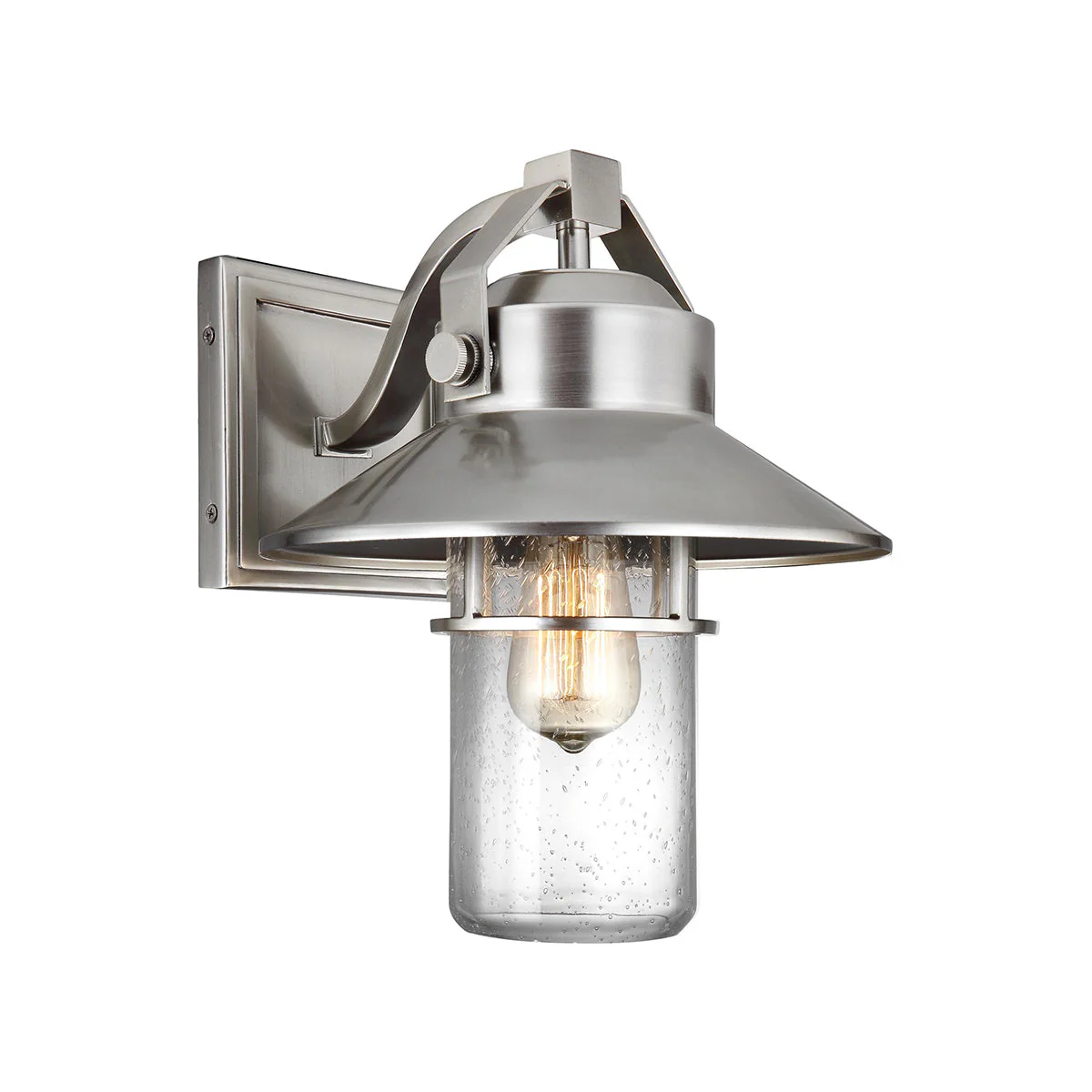 Boynton 1 Light Medium/Large Outdoor Wall Lantern - Painted Brushed Steel E27 IP44 - Image 16