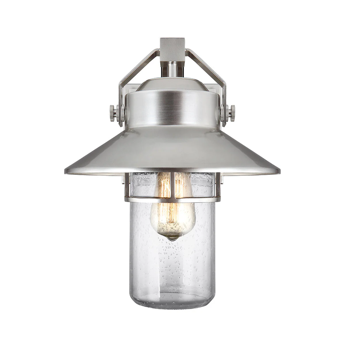 Boynton 1 Light Medium/Large Outdoor Wall Lantern - Painted Brushed Steel E27 IP44 - Image 17