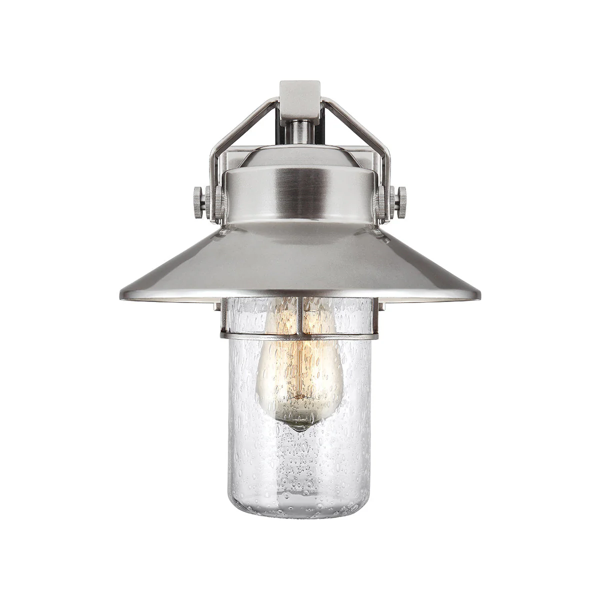 Boynton 1 Light Medium/Large Outdoor Wall Lantern - Painted Brushed Steel E27 IP44 - Image 3