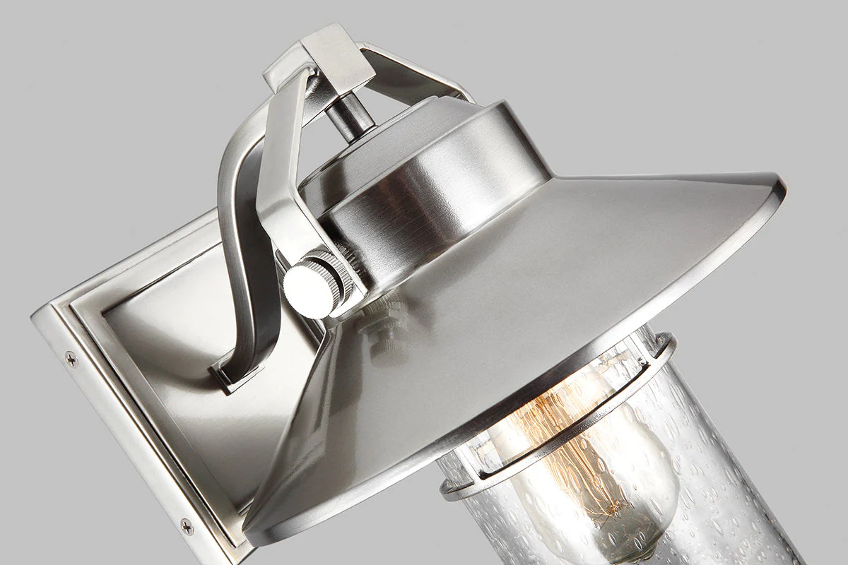 Boynton 1 Light Medium/Large Outdoor Wall Lantern - Painted Brushed Steel E27 IP44 - Image 11