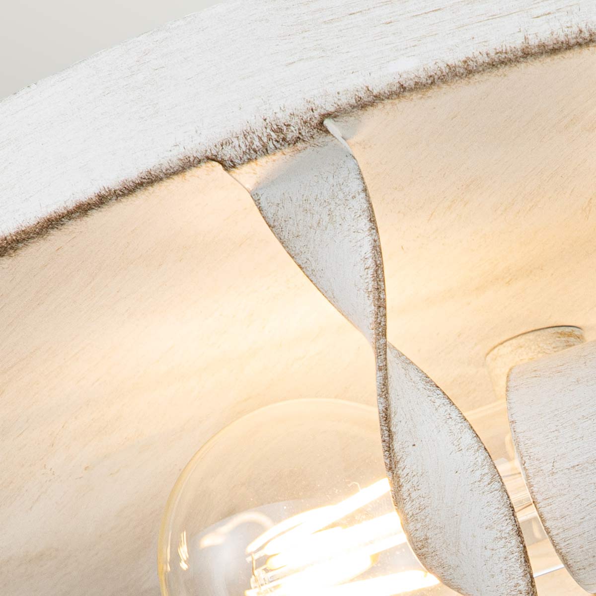 Bradbury 2 Light Flush - Antique White/Grey Ash - Image 4
