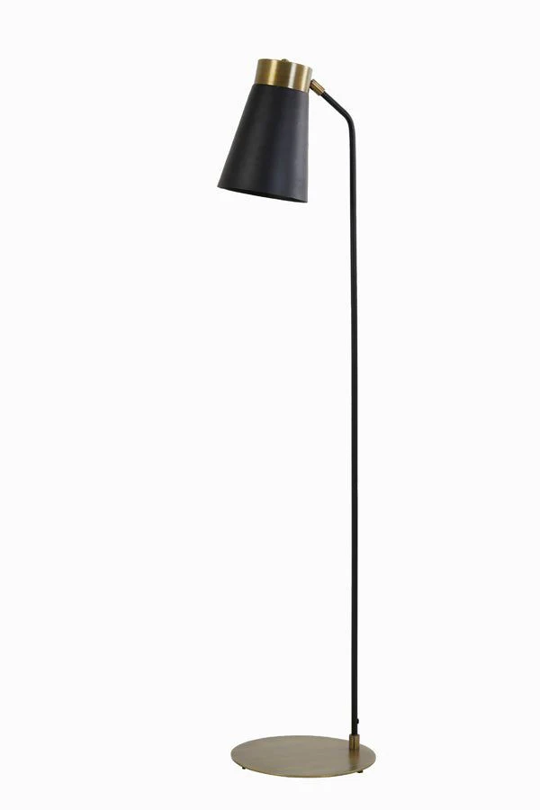 Braja Floor Lamp - Matt Black & Antique Bronze Finish - Image 2