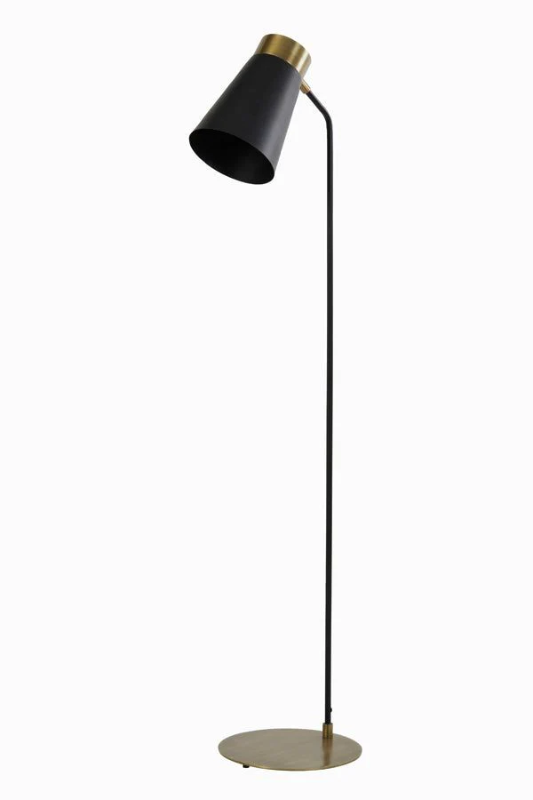 Braja Floor Lamp - Matt Black & Antique Bronze Finish - Image 3