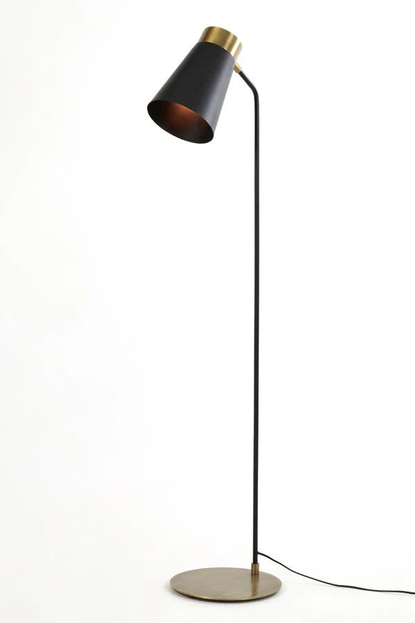 Braja Floor Lamp - Matt Black & Antique Bronze Finish - Image 6