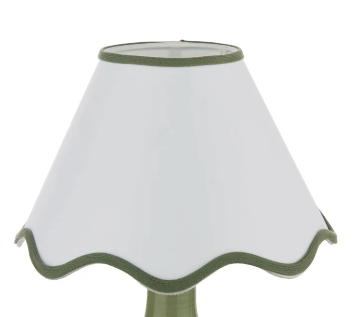 Bramhope Table Lamp - Grey/ Green Ceramic With Shade - Image 2