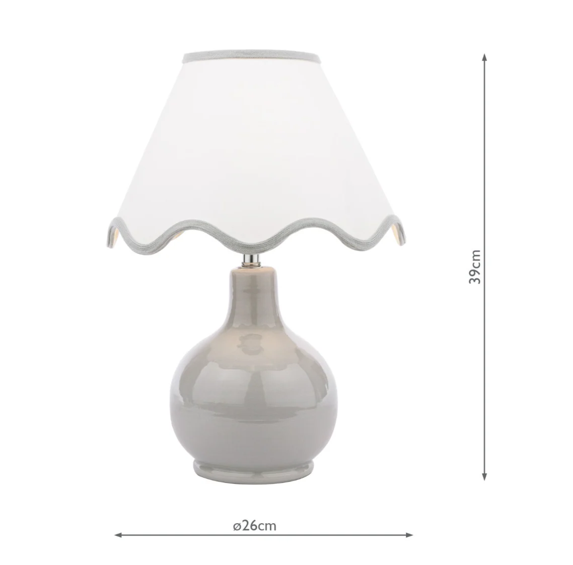 Bramhope Table Lamp - Grey Ceramic With Shade - Promotional Offer - Image 3