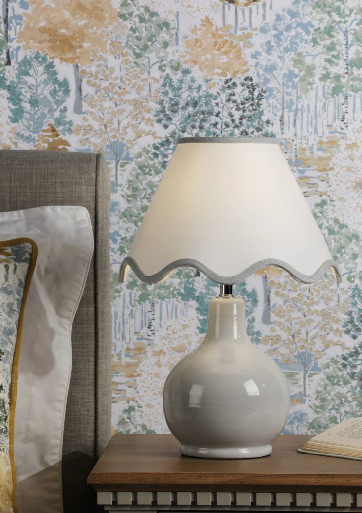 Bramhope Table Lamp - Grey Ceramic With Shade - Promotional Offer - Image 4
