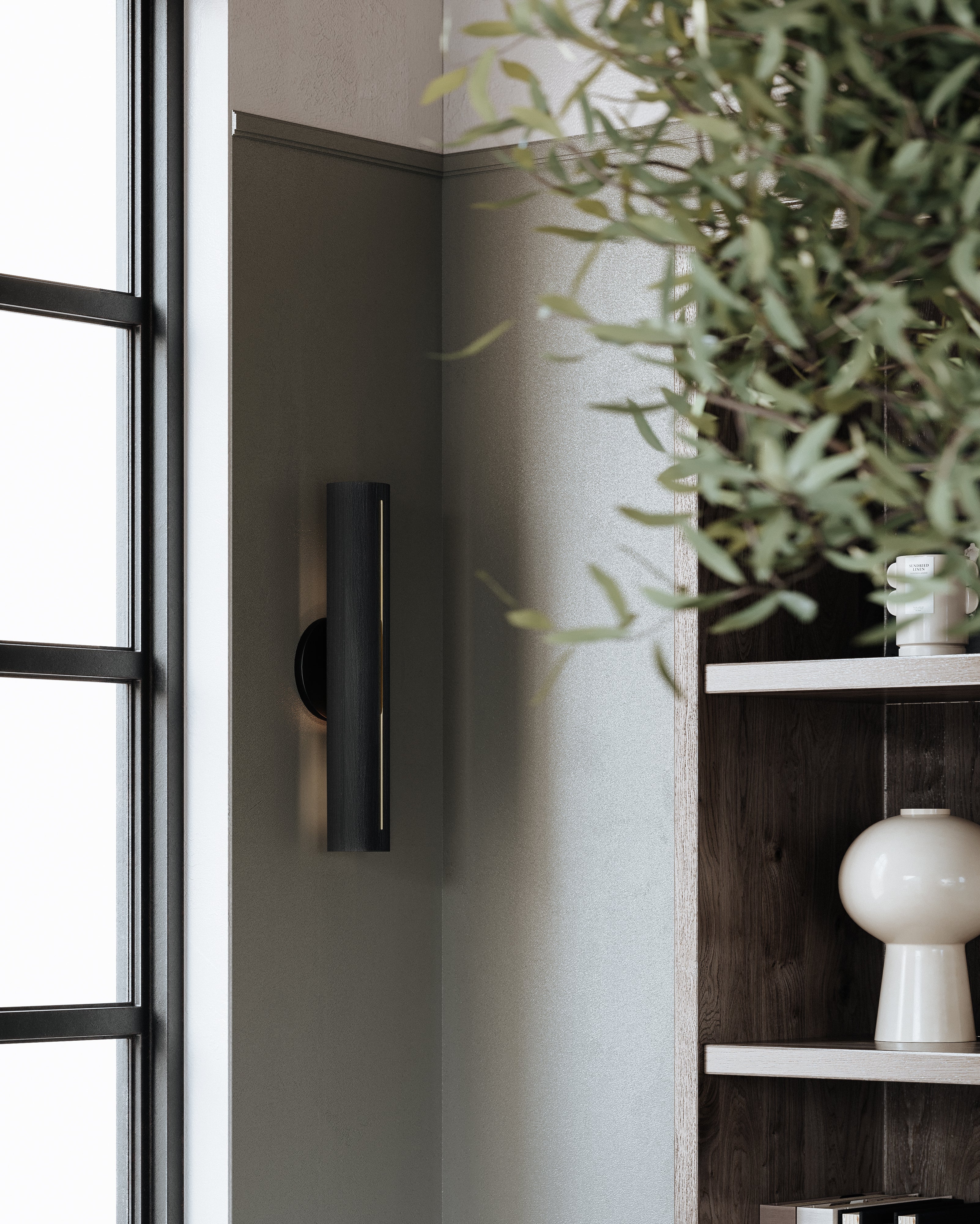 Brandon 2Lt Wall Sconce - White/Black - Image 5
