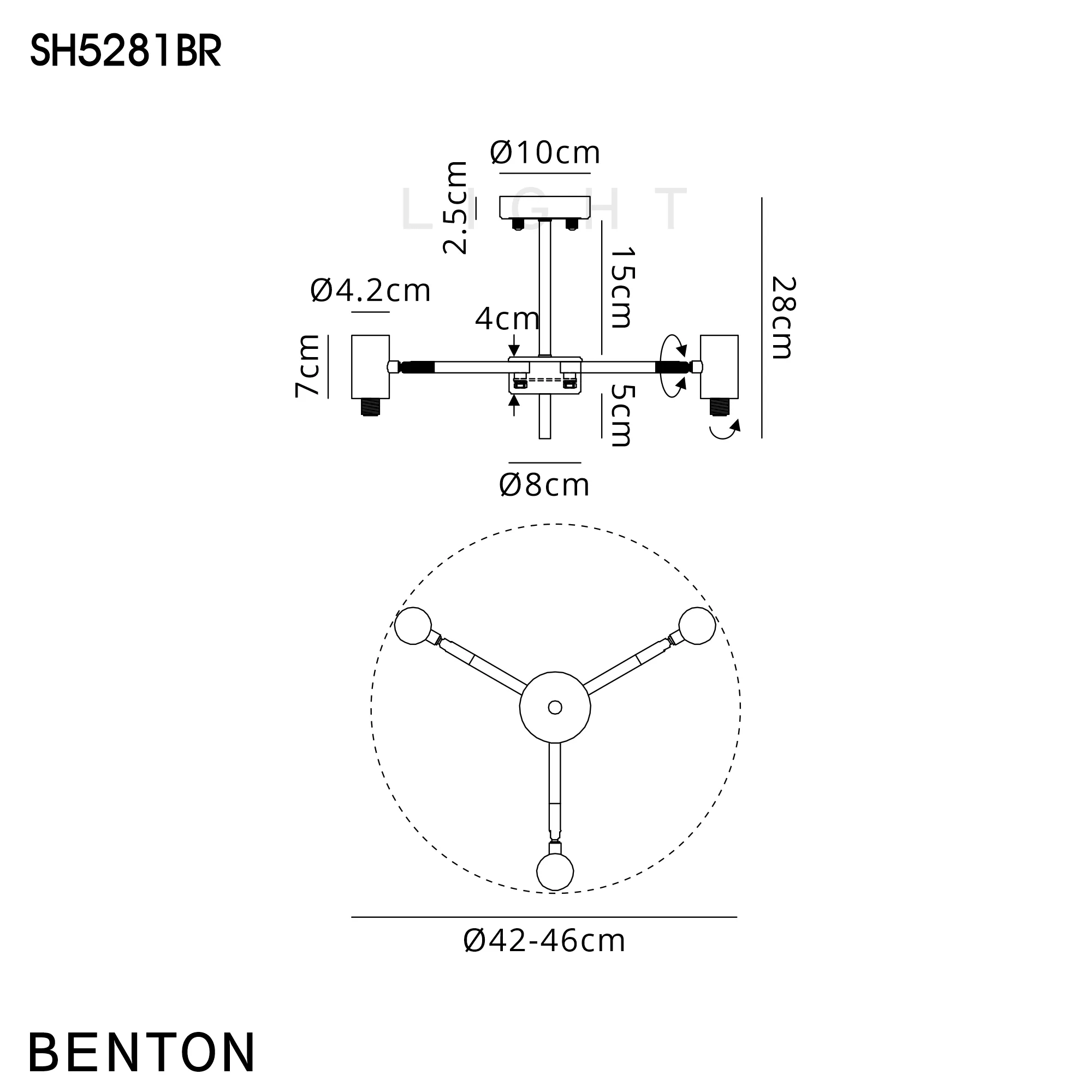 Brantley 3Lt/5 Lt Semi Flush Ceiling Light - Various Finishes - Image 27