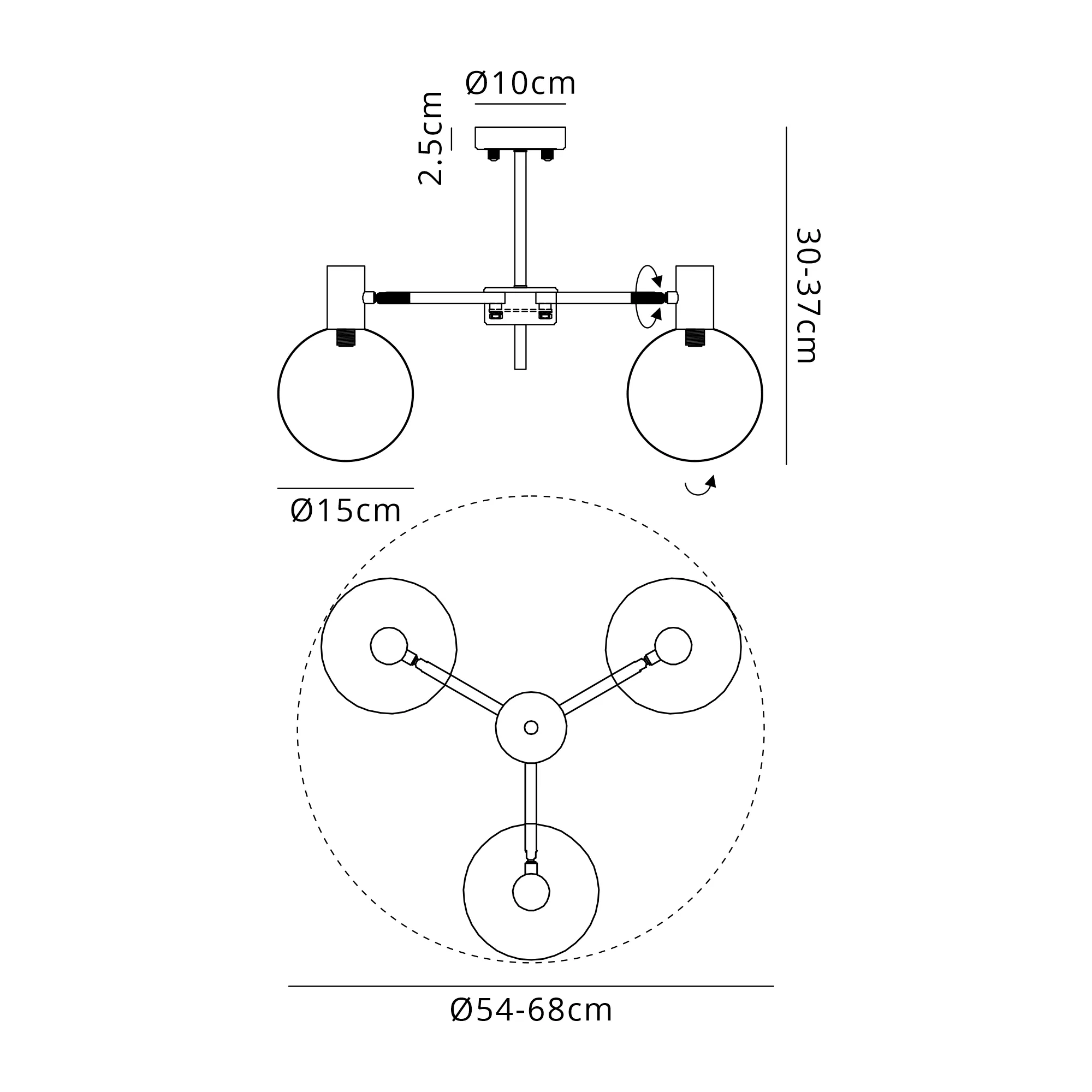 Brantley 3Lt/5 Lt Semi Flush Ceiling Light - Various Finishes - Image 28