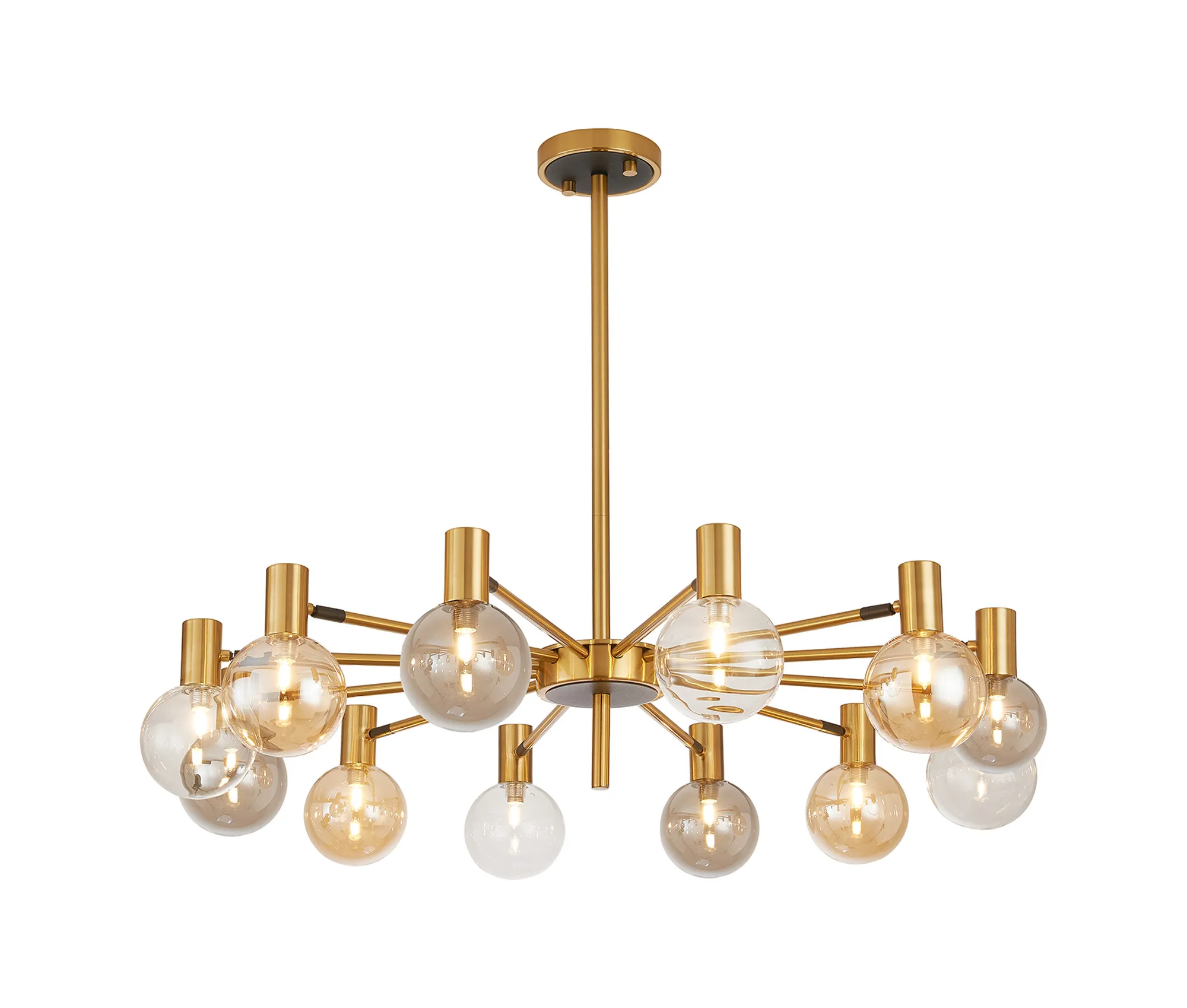 Brantley 8Lt/12Lt Fixed Pendant/Semi Flush Light Adjustable Arms - Various Finishes