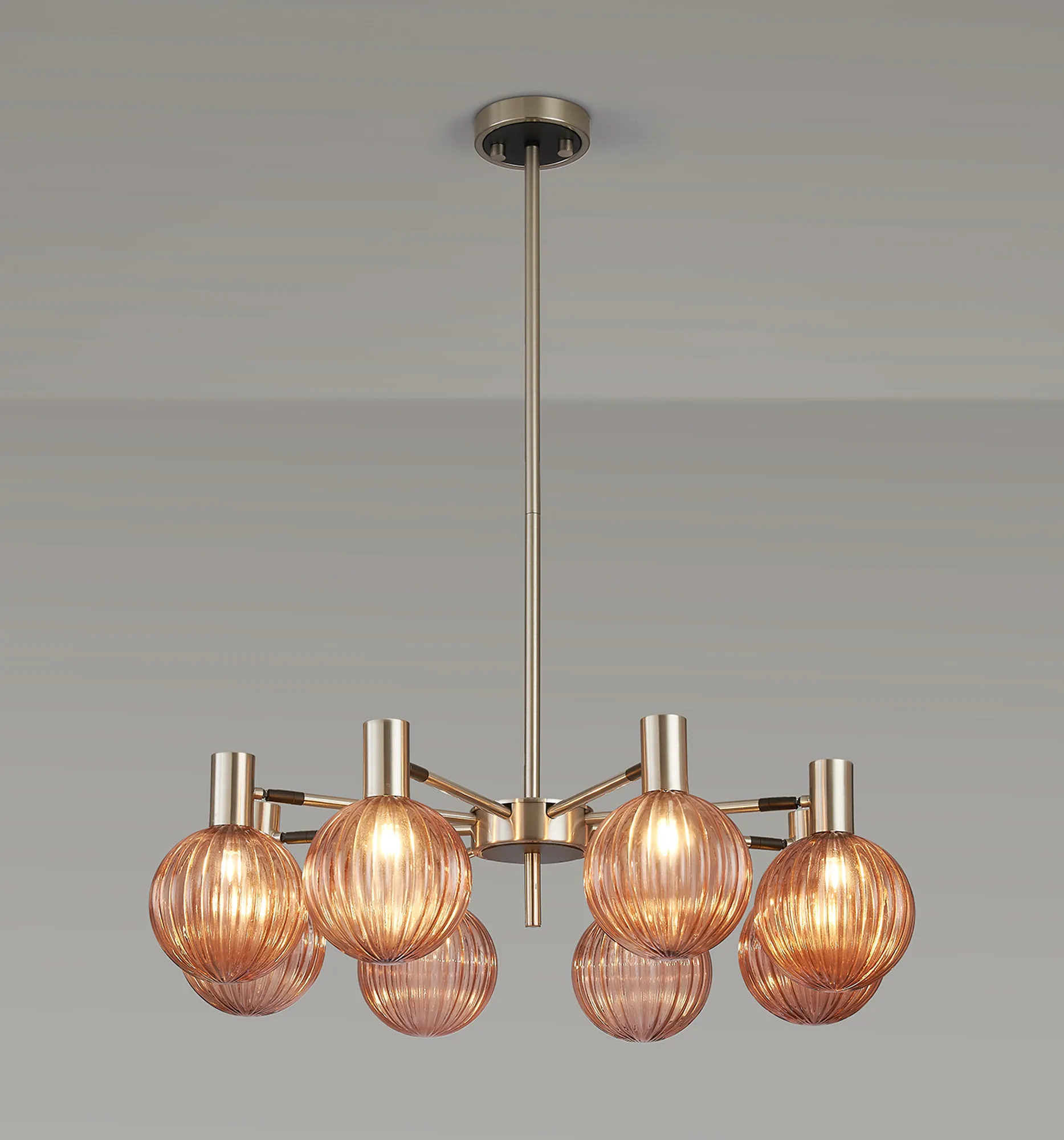 Brantley 8Lt/12Lt Fixed Pendant/Semi Flush Light Adjustable Arms - Various Finishes - Image 45