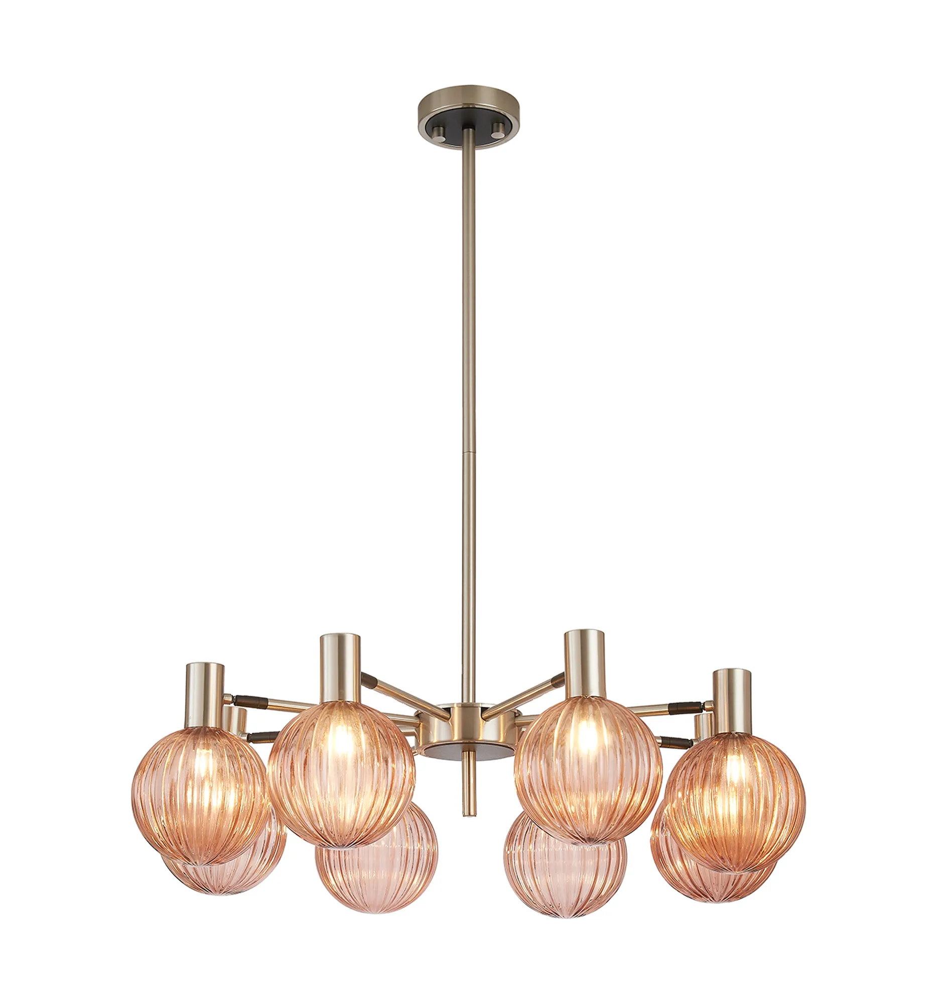 Brantley 8Lt/12Lt Fixed Pendant/Semi Flush Light Adjustable Arms - Various Finishes - Image 46