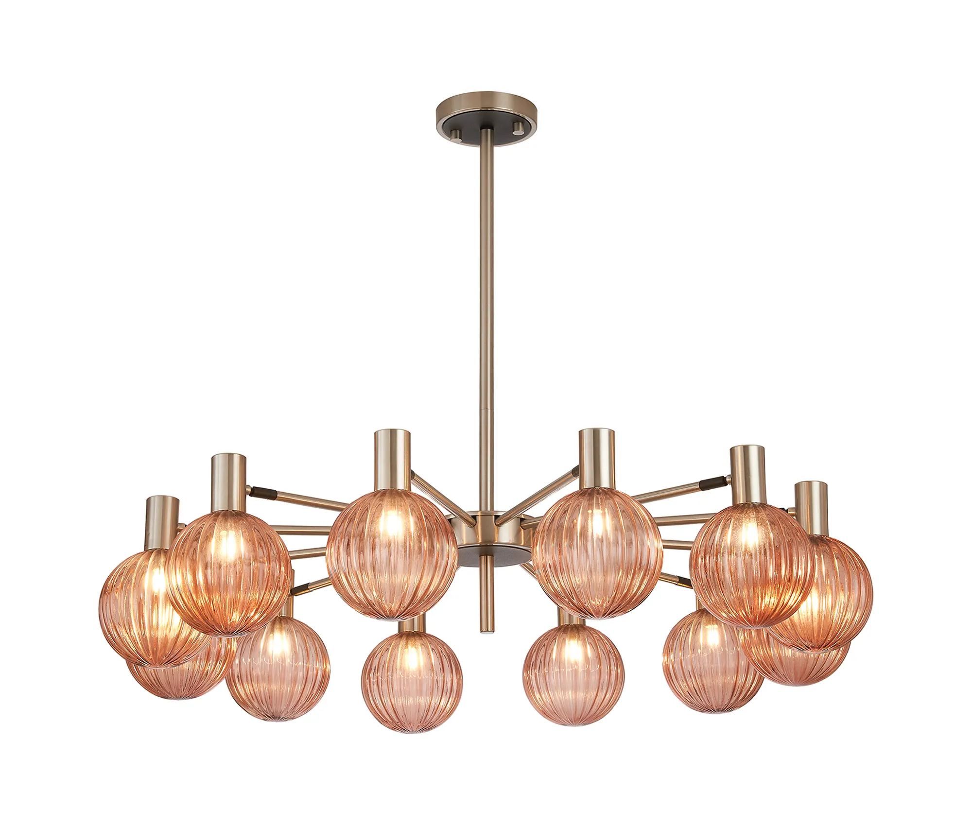 Brantley 8Lt/12Lt Fixed Pendant/Semi Flush Light Adjustable Arms - Various Finishes - Image 48