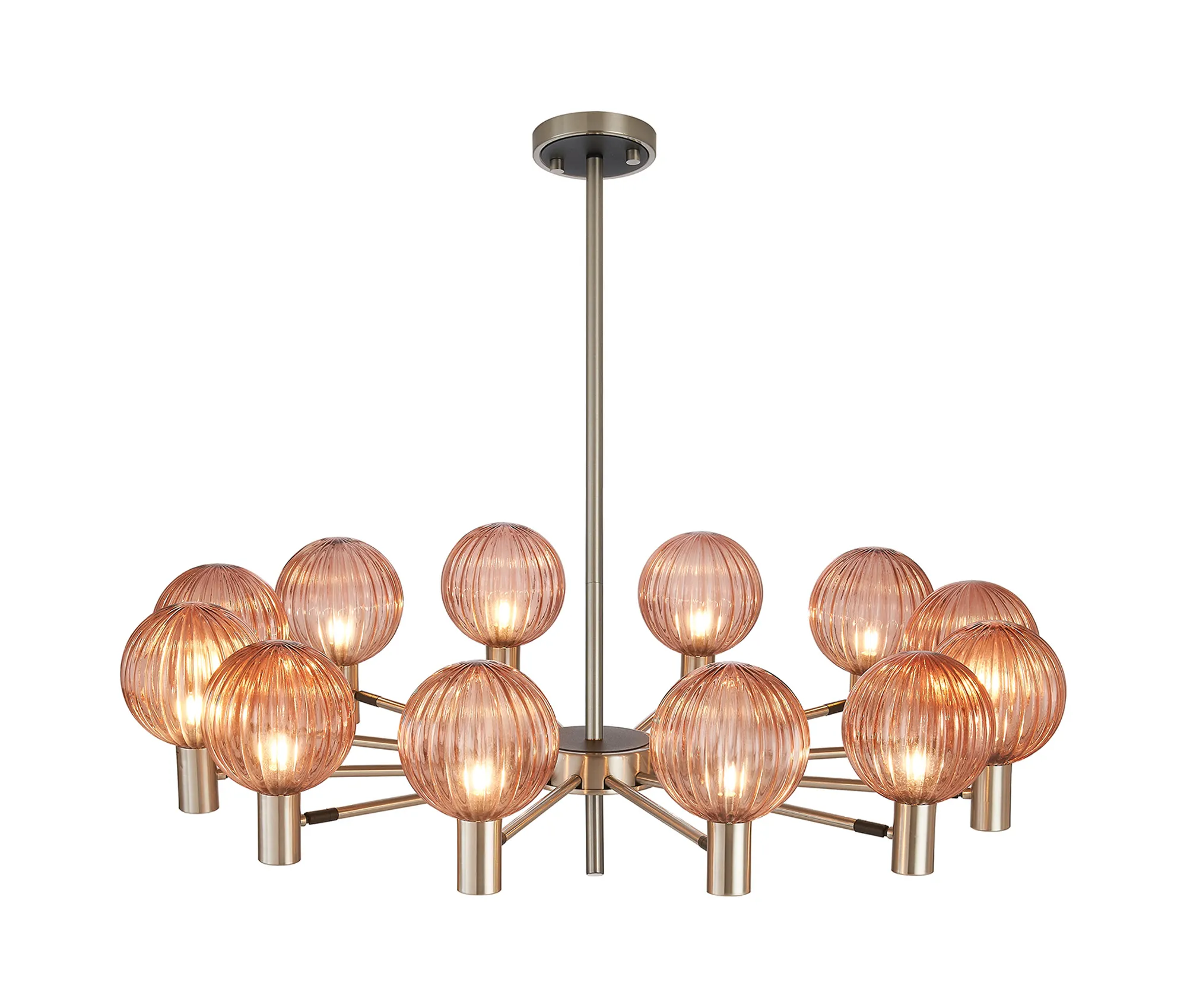 Brantley 8Lt/12Lt Fixed Pendant/Semi Flush Light Adjustable Arms - Various Finishes - Image 50