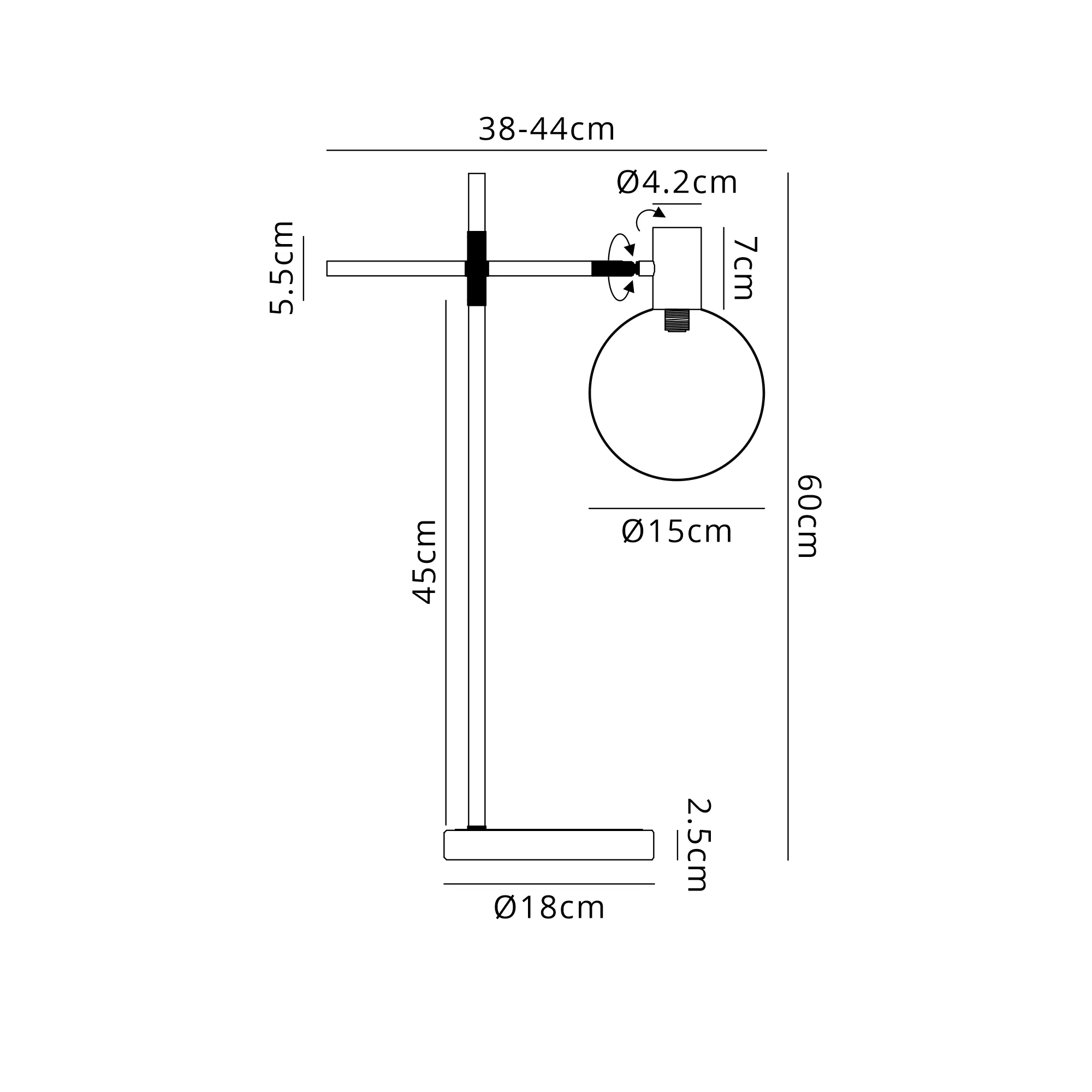 Brantley Table Light Adjustable Arm- Various Finishes - Image 9