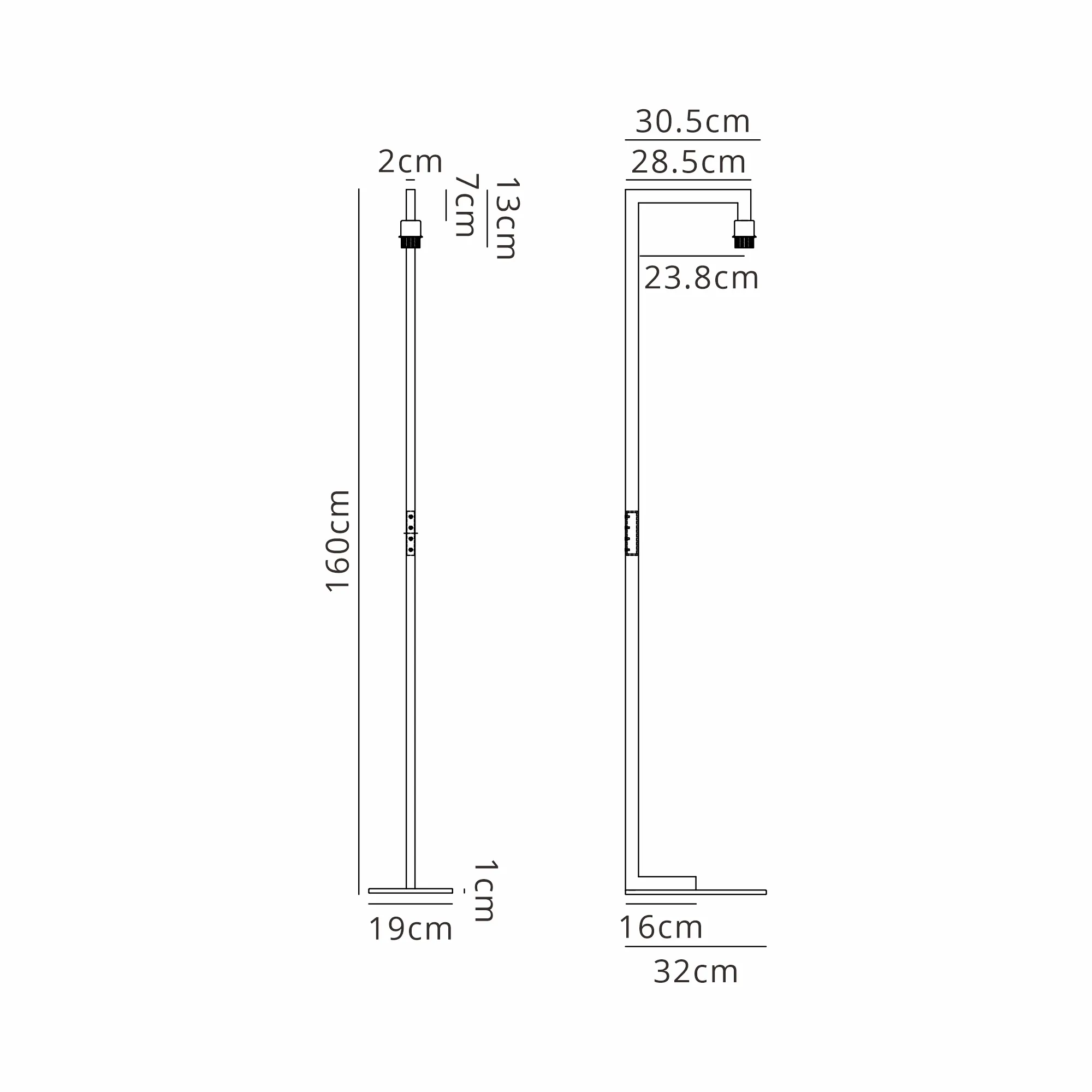 Braxton Floor Lamp Over Arm Without Shade, 1 Light E27 - Image 10