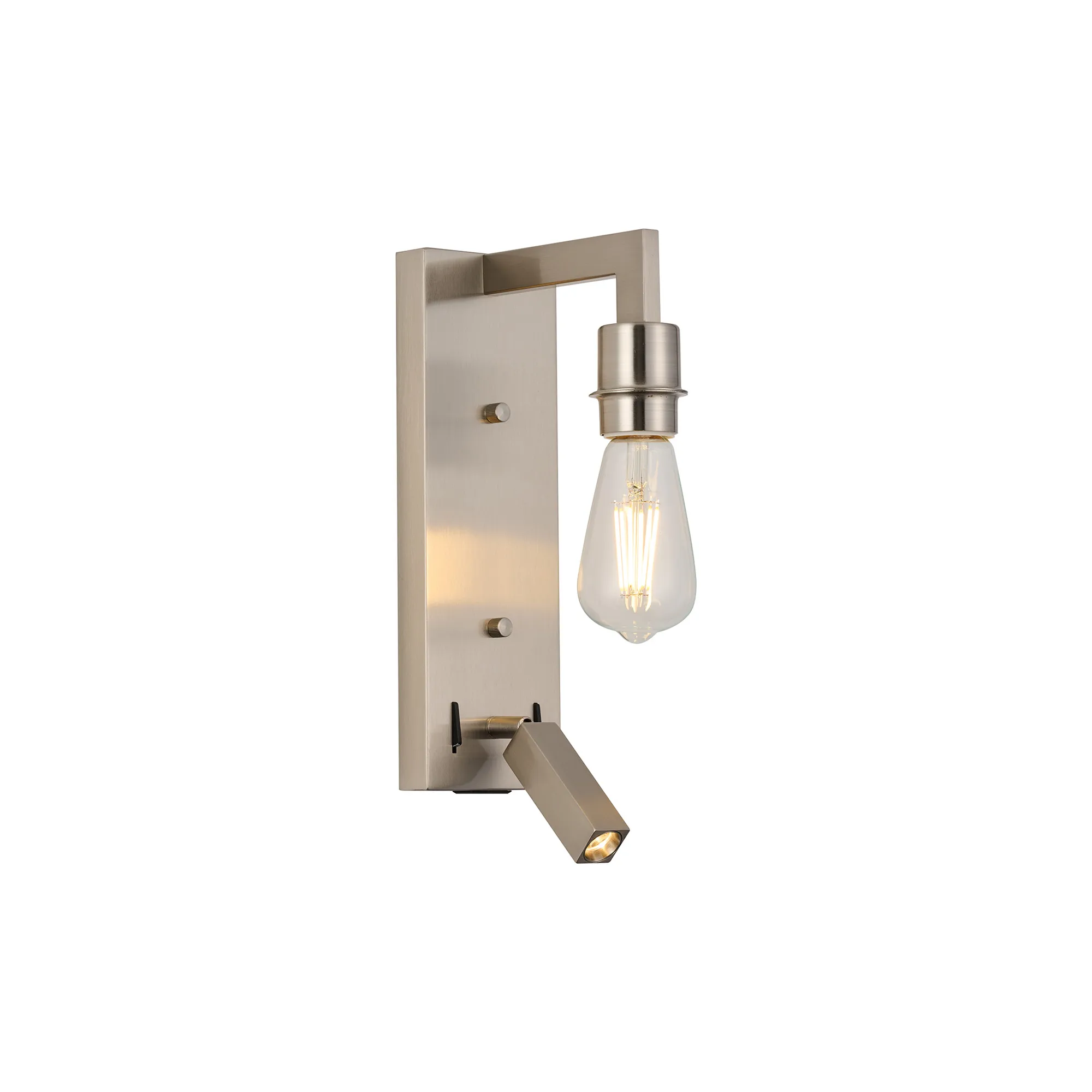 Braxton Wall Lamp (FRAME ONLY) Without Shade, 1 Light E27 + Reading Light USB-A & USB-C 3W LED, 3000K, 270lm - Image 3