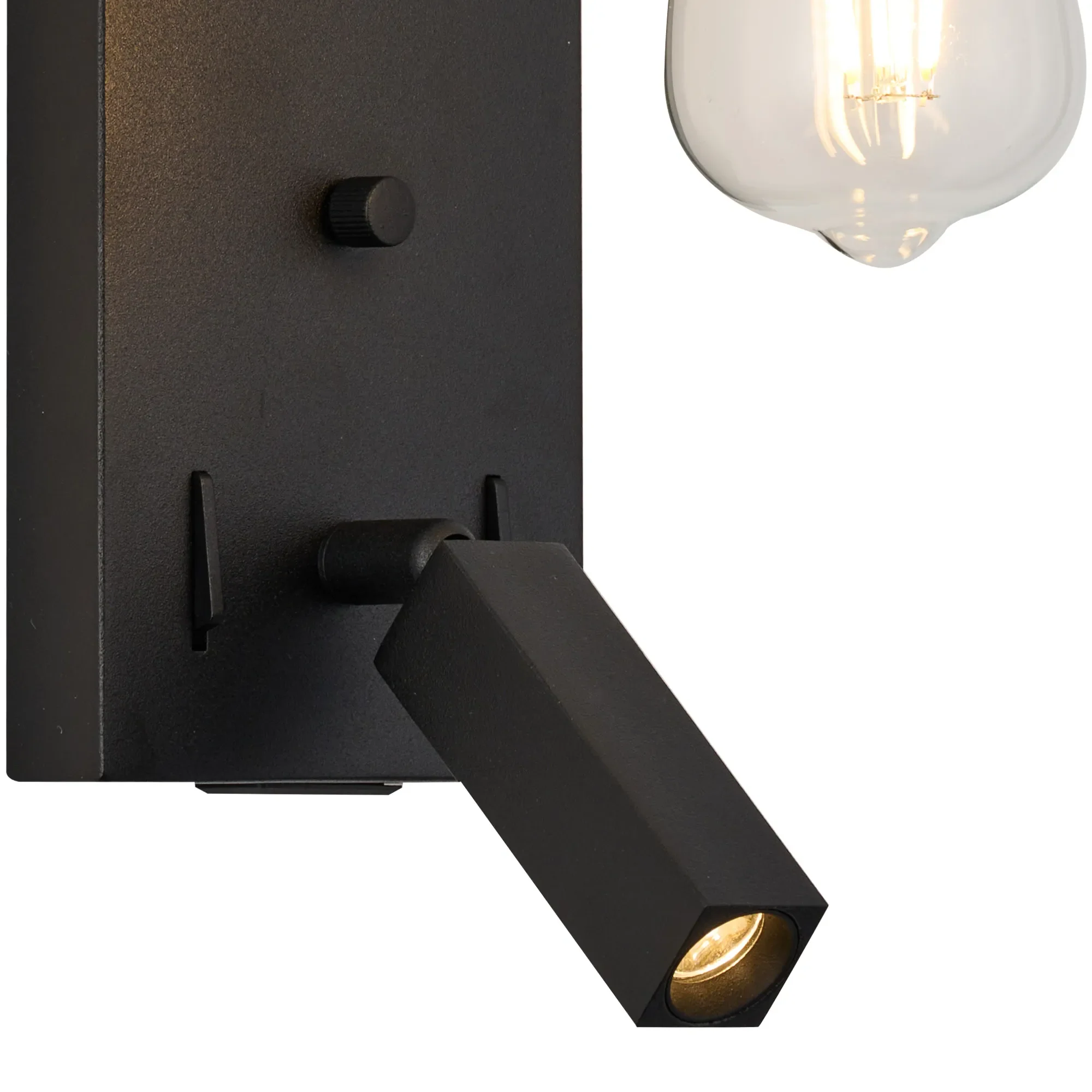 Braxton Wall Lamp (FRAME ONLY) Without Shade, 1 Light E27 + Reading Light USB-A & USB-C 3W LED, 3000K, 270lm - Image 4