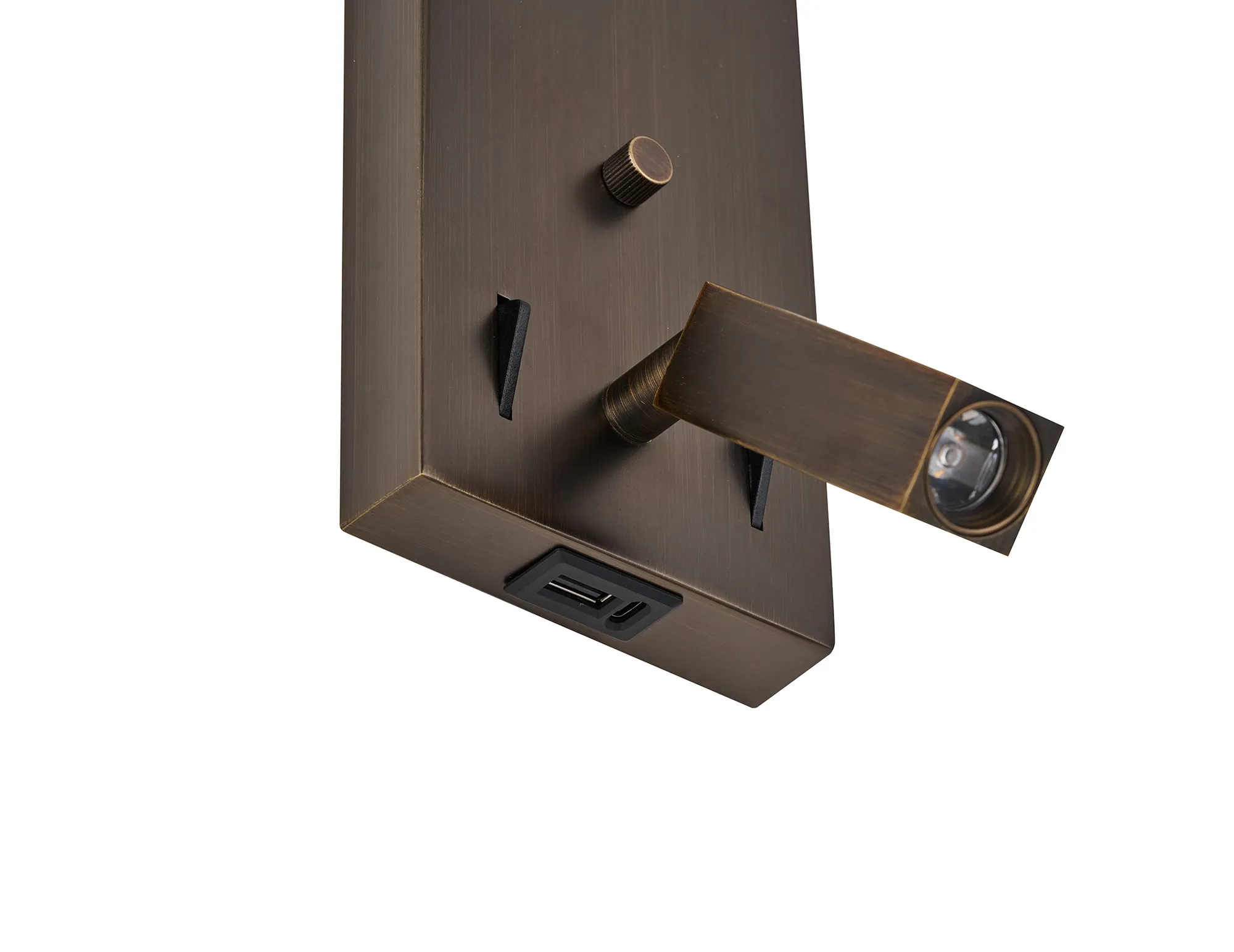 Braxton Wall Lamp (FRAME ONLY) Without Shade, 1 Light E27 + Reading Light USB-A & USB-C 3W LED, 3000K, 270lm - Image 5