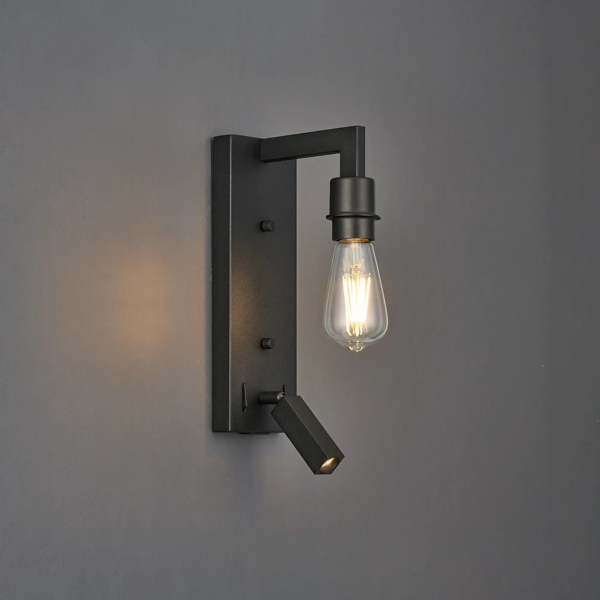 Braxton Wall Lamp (FRAME ONLY) Without Shade, 1 Light E27 + Reading Light USB-A & USB-C 3W LED, 3000K, 270lm - Image 7