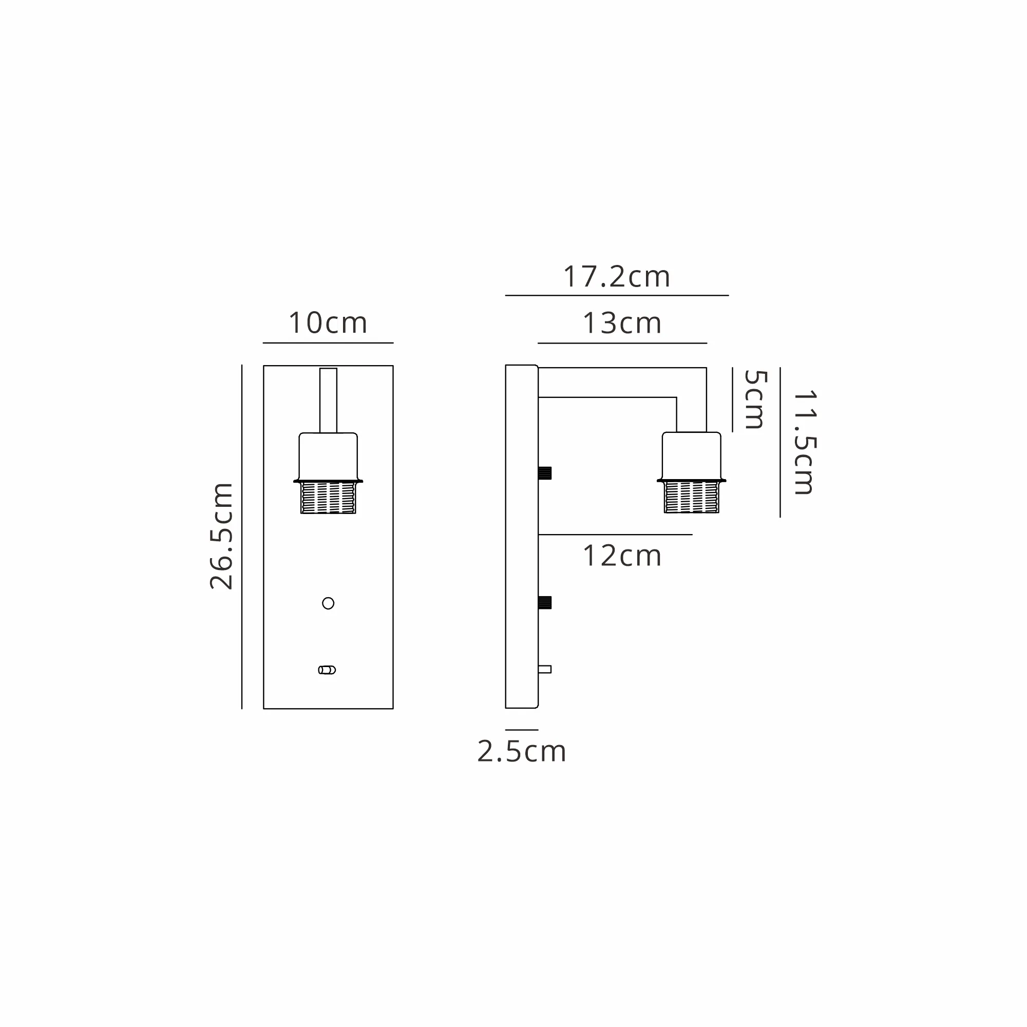 Braxton Wall Lamp Over Arm Without Shade, 1 Light E27 - Image 27