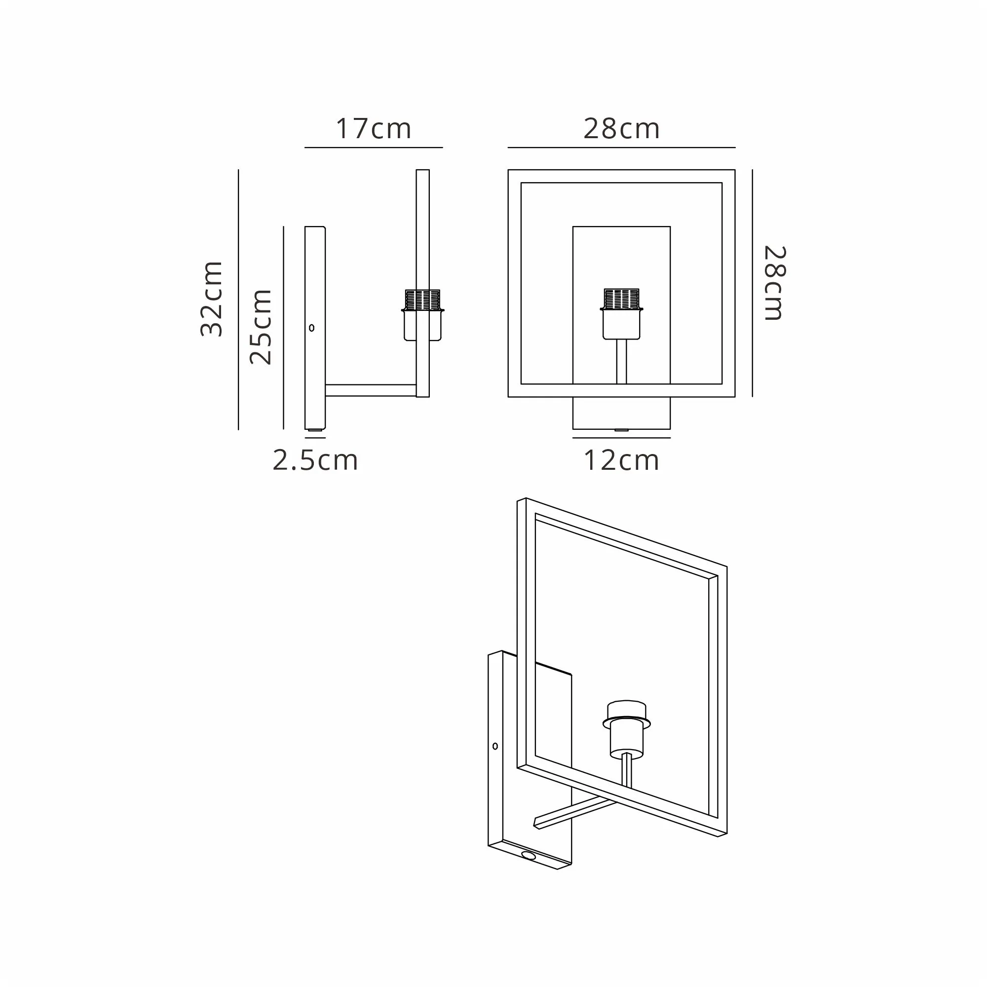Braxton Wall Lamp Switched (FRAME ONLY) Without Shade, 1 Light E27 - Image 30