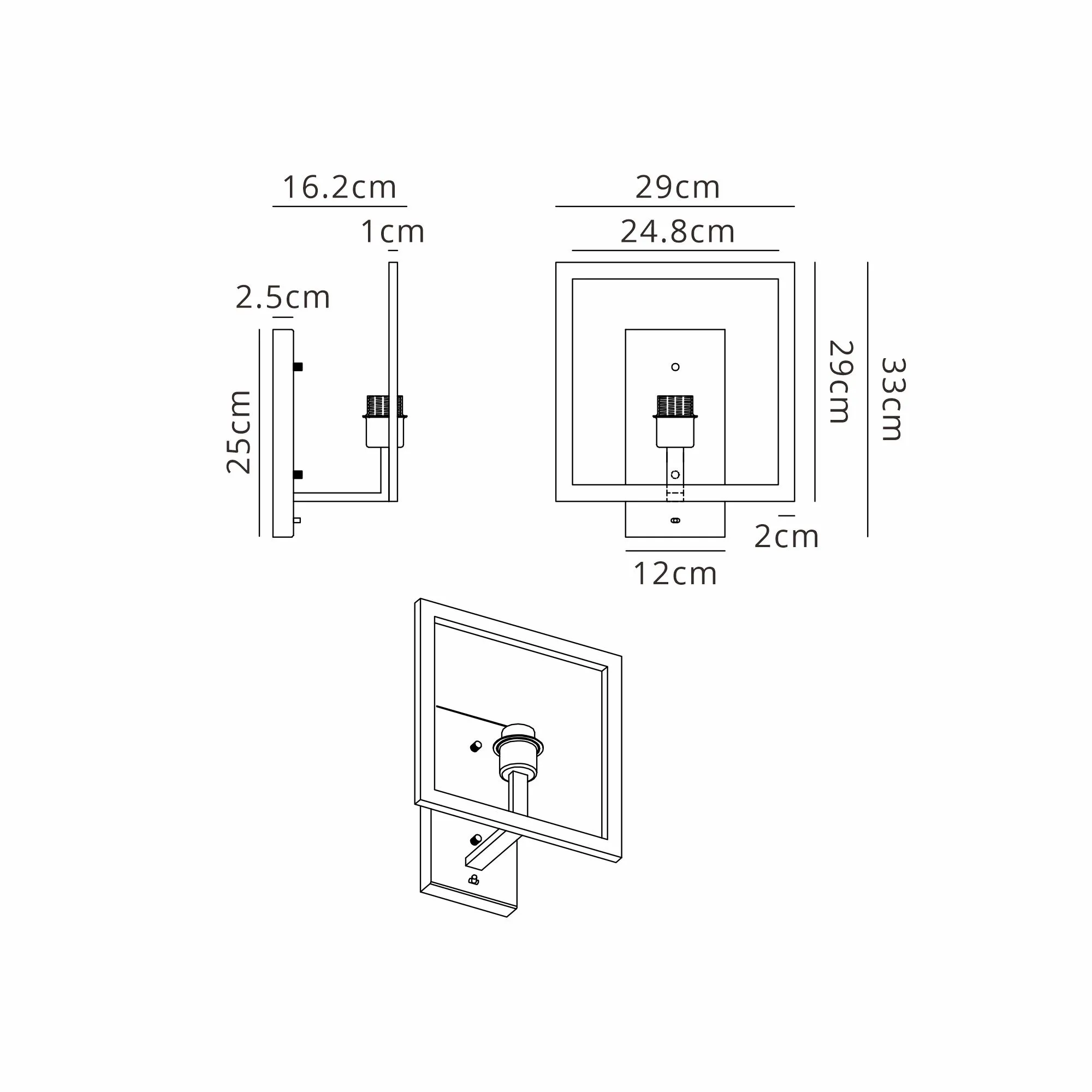 Braxton Wall Lamp Switched (FRAME ONLY) Without Shade, 1 Light E27 - Image 5