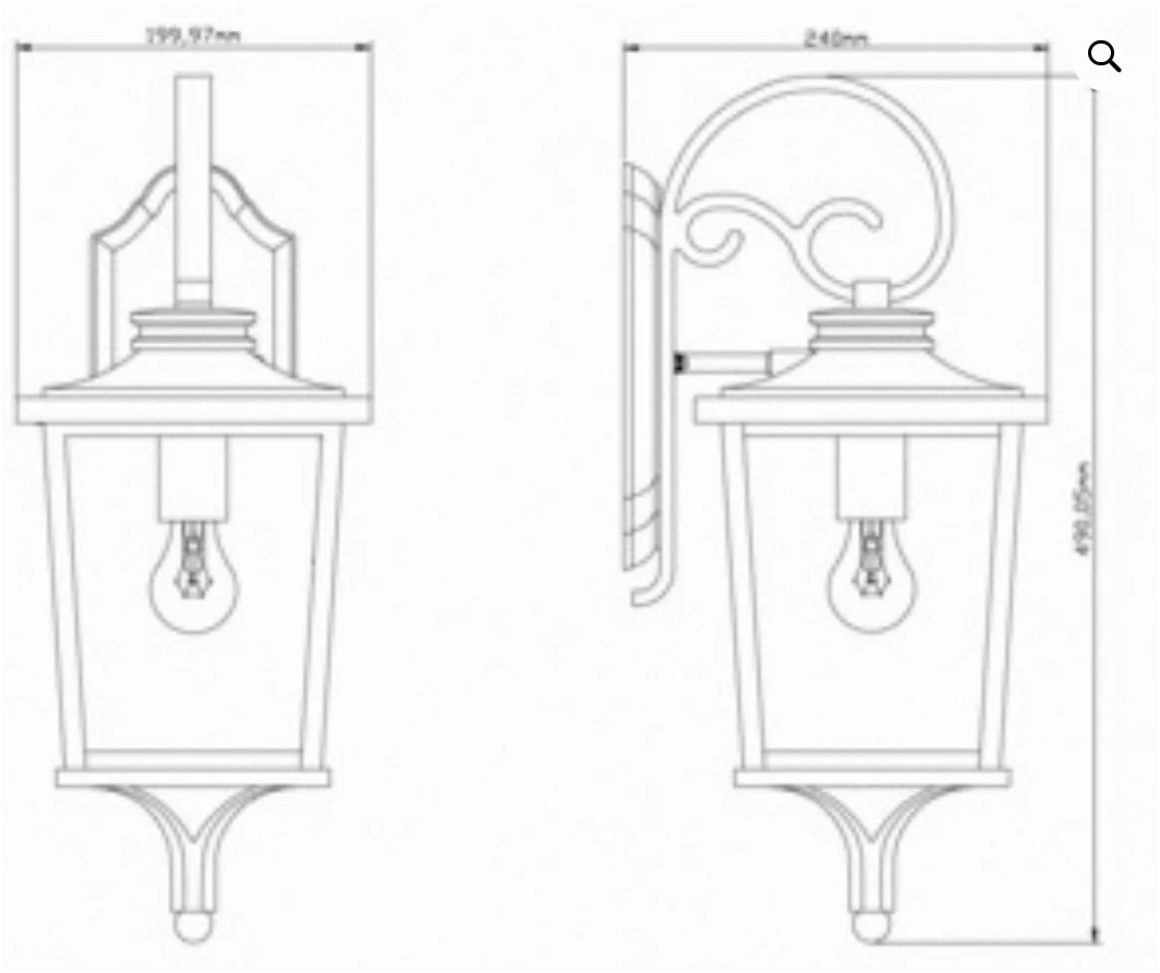 Brexton 4 Panel Lantern-Black - Image 3