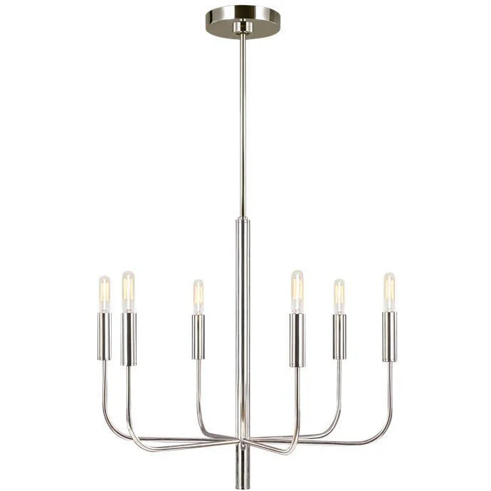 Brianna 9/6Lt Chandelier Ceiling Light - Brass/Polished Nickel Finish - Image 3