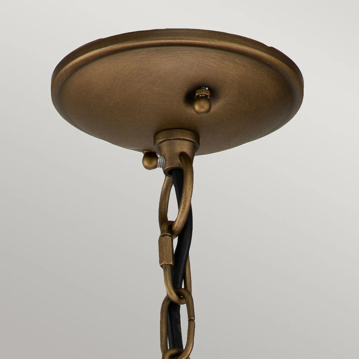 Bridge Point 1 Light Small Chain Lantern - Weathered Zinc/Natural Brass IP44 E27 - Image 10