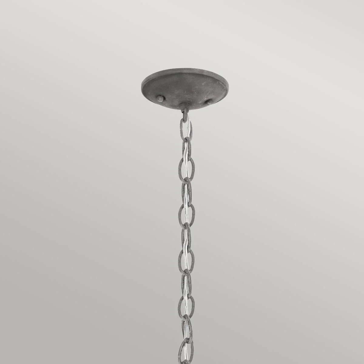Bridge Point 1 Light Small Chain Lantern - Weathered Zinc/Natural Brass IP44 E27 - Image 3