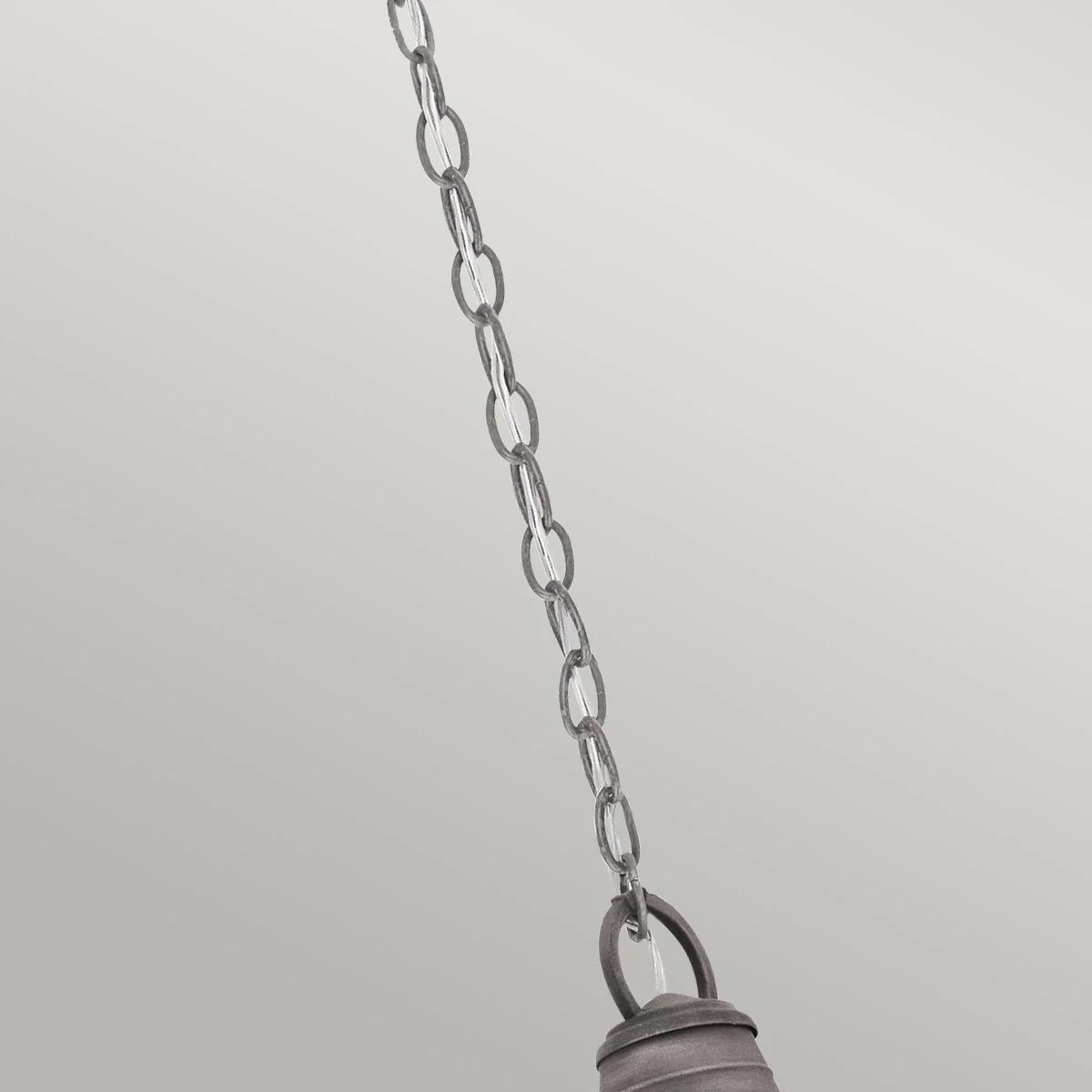 Bridge Point 1 Light Small Chain Lantern - Weathered Zinc/Natural Brass IP44 E27 - Image 5