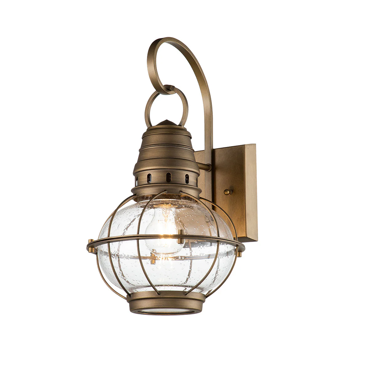 Bridge Point Small/Medium/Large Wall Lantern - Weathered Zinc/Natural Brass Finish - Image 10