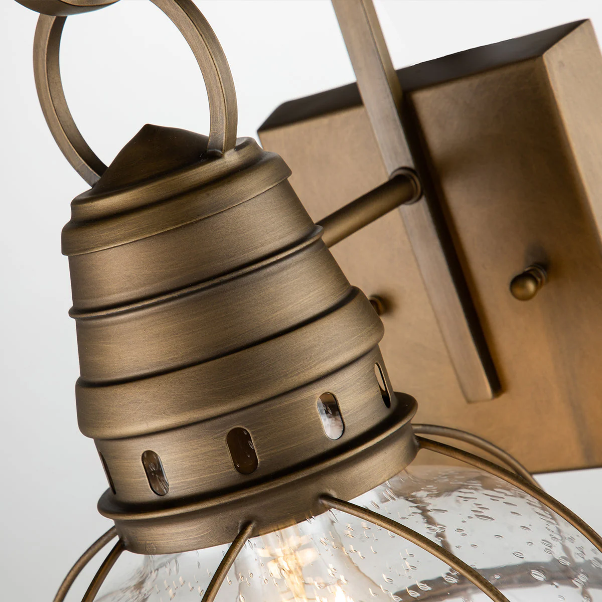 Bridge Point Small/Medium/Large Wall Lantern - Weathered Zinc/Natural Brass Finish - Image 13
