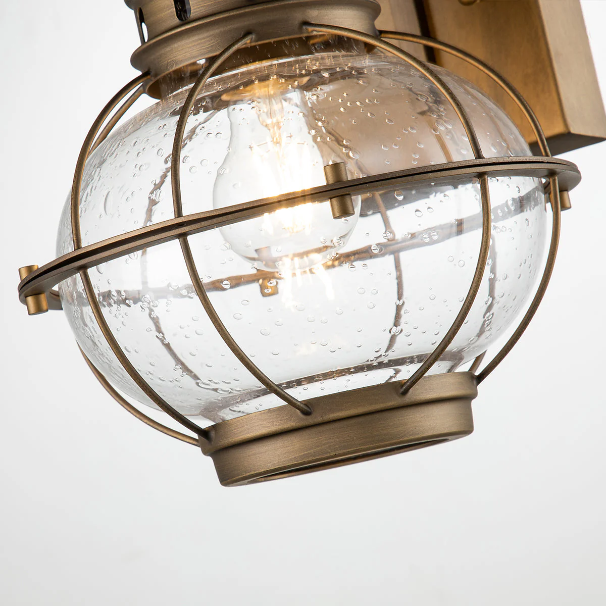 Bridge Point Small/Medium/Large Wall Lantern - Weathered Zinc/Natural Brass Finish - Image 14