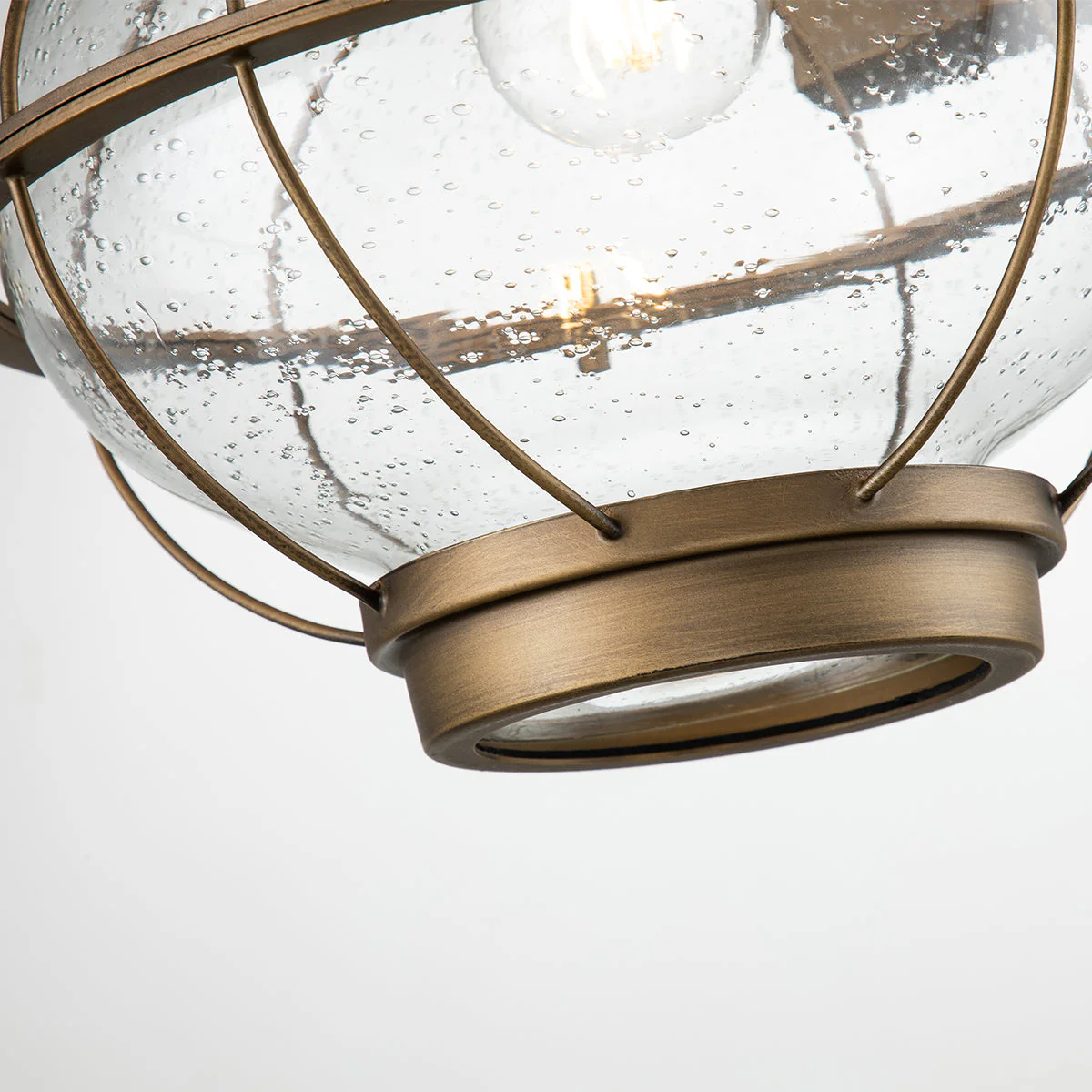 Bridge Point Small/Medium/Large Wall Lantern - Weathered Zinc/Natural Brass Finish - Image 17