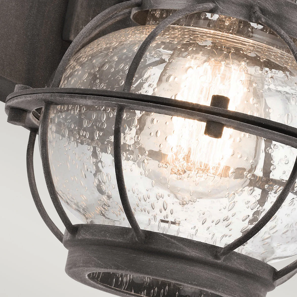 Bridge Point Small/Medium/Large Wall Lantern - Weathered Zinc/Natural Brass Finish - Image 4