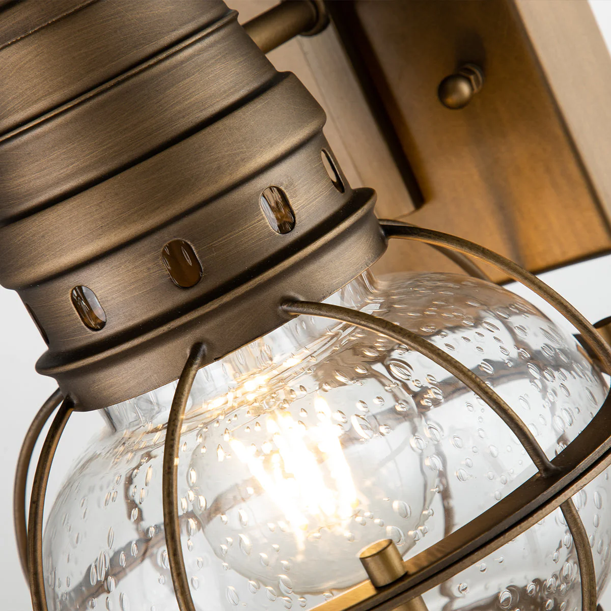 Bridge Point Small/Medium/Large Wall Lantern - Weathered Zinc/Natural Brass Finish - Image 9
