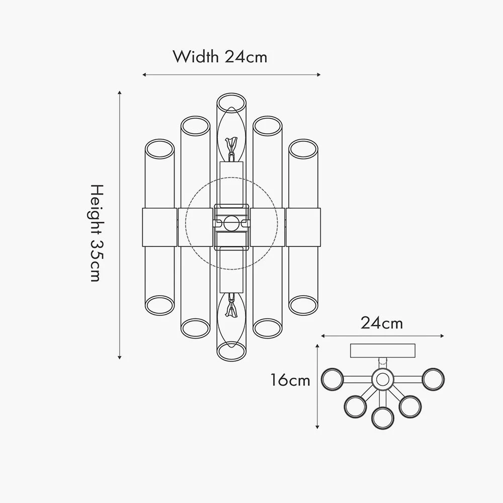 Brielle 2Lt Wall Light - Antique Brass - Image 5