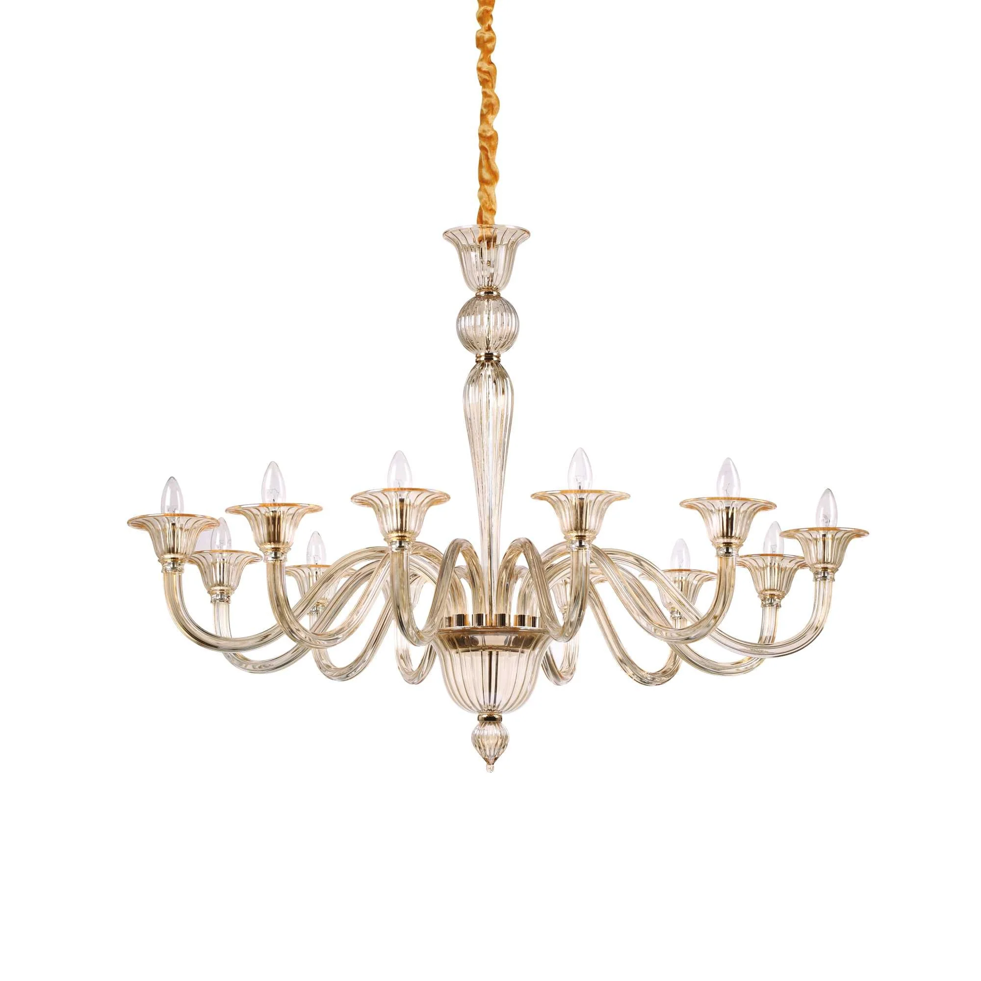 Brigitta 8/12 Centre Ceiling Light - Amber/Transparent Finish - Image 3