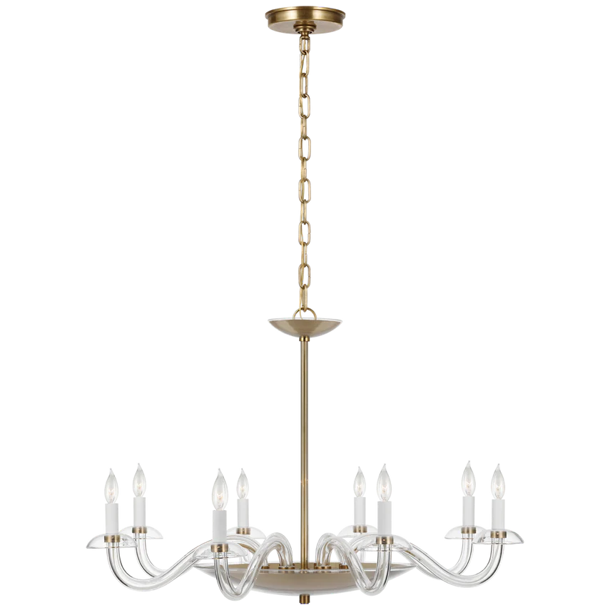 Brigitte Large Chandelier- Antique Brass/ Polished Nickel