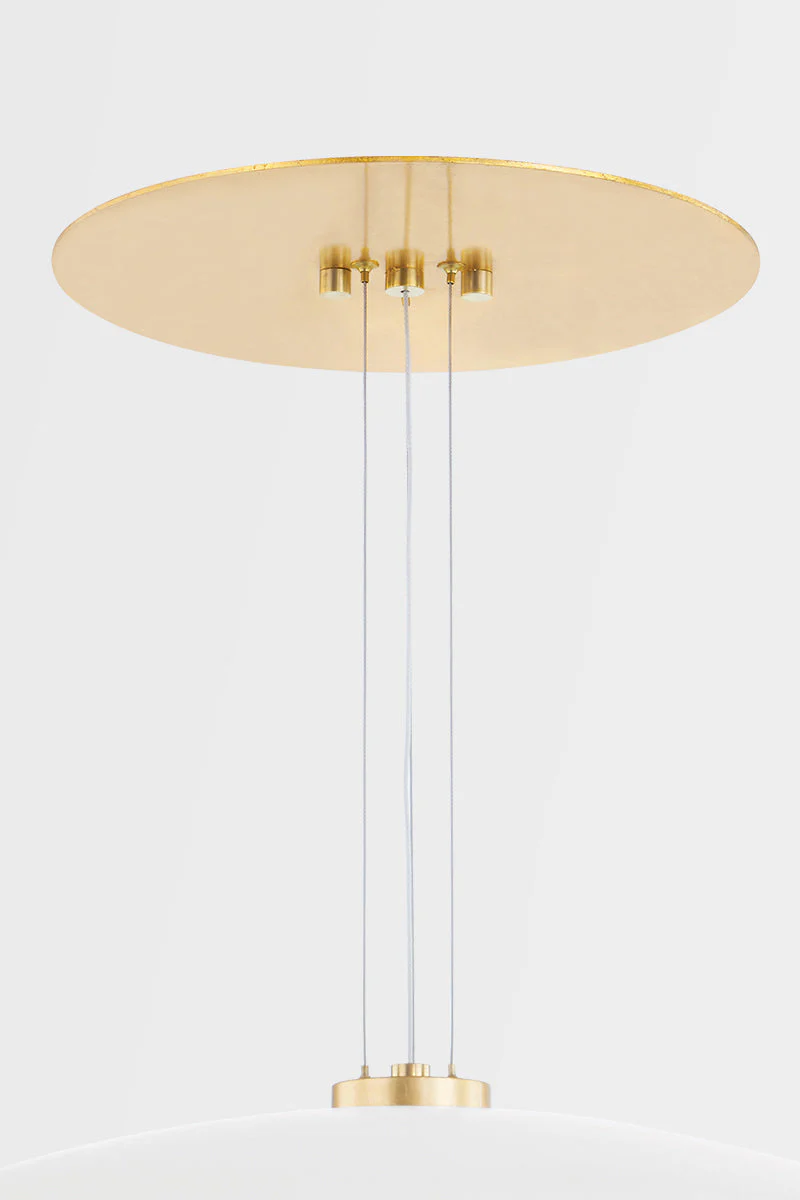 Brim LED Single Pendant - White & Gold - Image 2