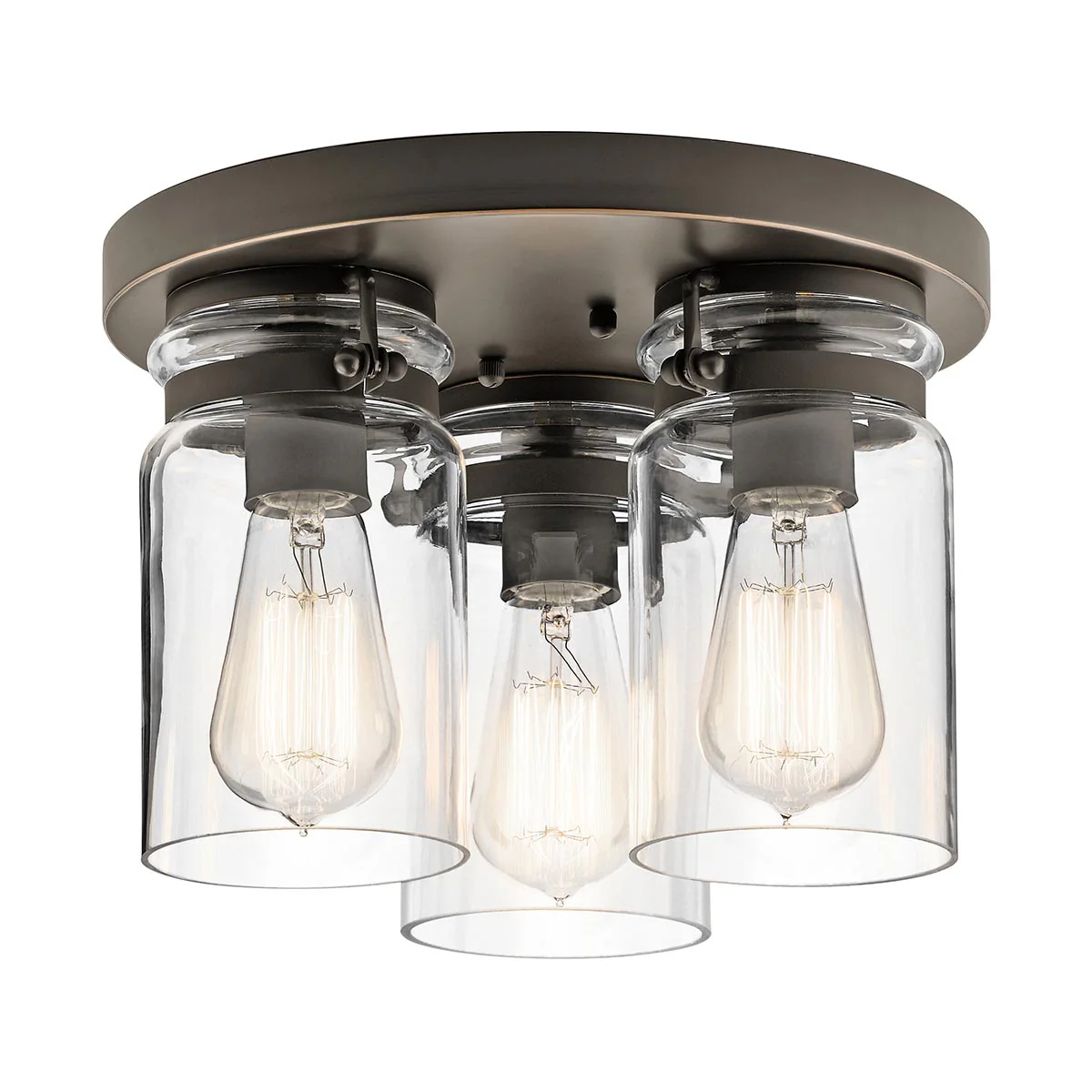 Brinley 3 Light Flush - Brushed Brass/Brushed Nickel/Olde Bronze - Image 12