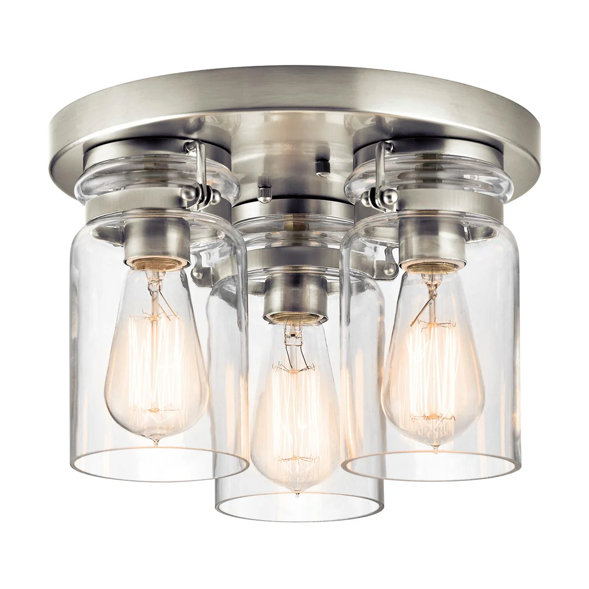 Brinley 3 Light Flush - Brushed Brass/Brushed Nickel/Olde Bronze - Image 7