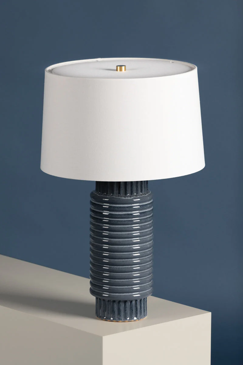 Broderick 1Lt Table Lamp - Grey Blue Ceramic - Image 2