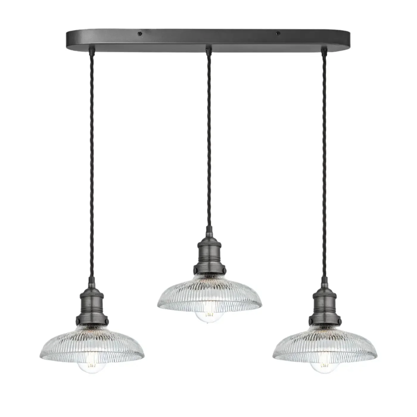 Brooklyn 3/5Lt Glass Dome Wire Cluster Lights - Brass/Pewter - Image 6